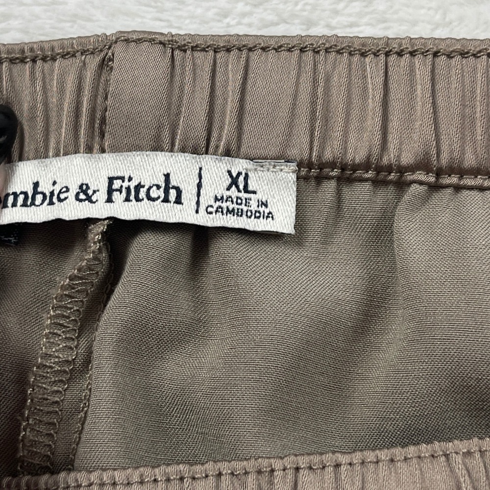 Abercrombie & Fitch Women XL Taupe Satin Wide Leg Elastic Waist Pants Trousers - Picture 2 of 13